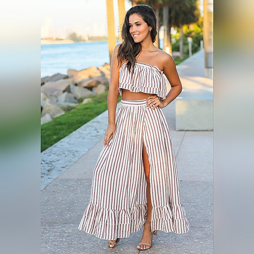 Listicle stripe two piece set